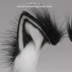 Kattöron Varg Fox Öron Djur Cosplay Söta Huvudtillbehör för Halloween><noscript><img width=
