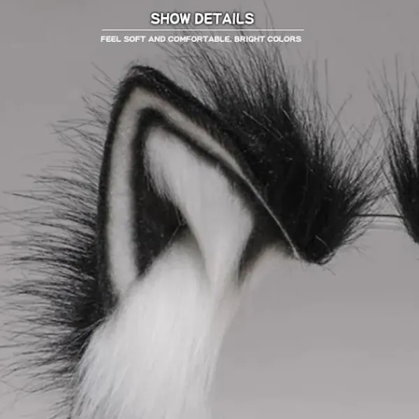Kattöron Varg Fox Öron Djur Cosplay Söta Huvudtillbehör för Halloween> Huvudbonader
