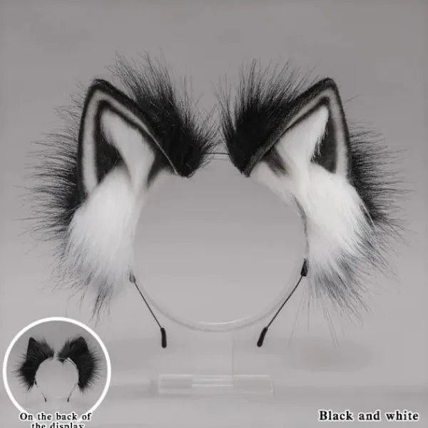 Kattöron Varg Fox Öron Djur Cosplay Söta Huvudtillbehör för Halloween> Huvudbonader