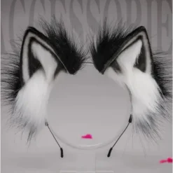 Kattöron Varg Fox Öron Djur Cosplay Söta Huvudtillbehör för Halloween><noscript><img width=