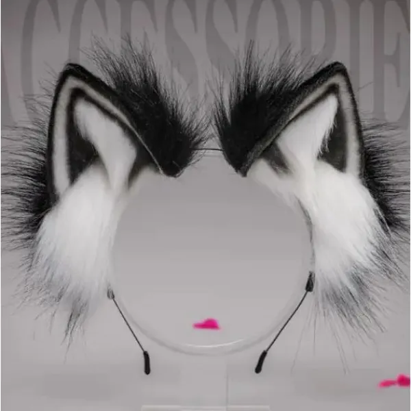 Kattöron Varg Fox Öron Djur Cosplay Söta Huvudtillbehör för Halloween> Huvudbonader