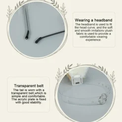 Kattöron Varghund Öron Djur Sött pannband Tillbehör för Halloween Jul (Öron + Svans Set)[pl]><noscript><img width=