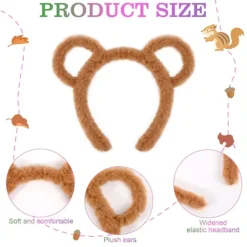 Kavoc Halloween Ekorrkostymer Set Inkluderar Ekorröron Pannband, Basebollkepsar och Glasögon för Män Kvinnor Fest Maskerad><noscript><img width=