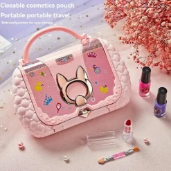 Kids Makeup Kit Beauty Toys Small Bag Washable Pretend Makeup Cosmetics Toys with Mirror Non-Toxic> Smink