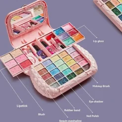 Kids Makeup Kit Beauty Toys Small Bag Washable Pretend Makeup Cosmetics Toys with Mirror Non-Toxic><noscript><img width=