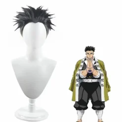 Kimetsu No Yaiba Stone Pillar Gyomei Himejima Cosplay Peruk Syntetisk Peruk + Perukmössa> Peruker