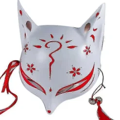 BraVärde Kitsune Rävmasker För Cosplay Japansk Kabuki Traditionell Halloweenfest Kostymtillbehör Med Justerbart Bandage-Yvan-lingling}><noscript><img width=