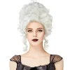 Klassisk 1700-tals Barock Marie Antoinette Peruk Dam Vuxen Halloween Cosplay Tillbehör Silver{FY}> Peruker