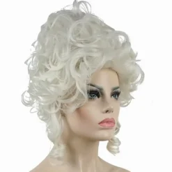 Klassisk 1700-tals Barock Marie Antoinette Peruk Dam Vuxen Halloween Cosplay Tillbehör Silver{FY}><noscript><img width=