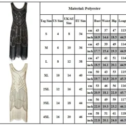 Klänning Great Gatsby Kostymfest Paljetter Tofs Vintage Klänning Svart röd L L><noscript><img width=