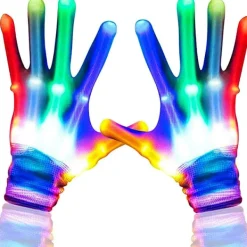 Kännande LED-handskar, 1 par LED-flerfärgade blinkande handskar, blinkande skelett> Tillbehör
