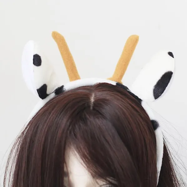 Ko Oxe Djävul Horn Plysch Hårband Tecknad Djur Cosplay Party Ha> Huvudbonader