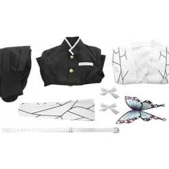 Kochou Shinobu Cosplay Kostym Anime Cosplay Outfit Set Halloween Klänning för Vuxna Barn (M){SL}><noscript><img width=