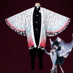 Kochou Shinobu Cosplay Kostym Anime Cosplay Outfit Set Halloween Klänning för Vuxna Barn (M){SL}><noscript><img width=
