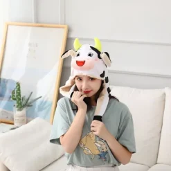 #Ko-huvudbonad med rörliga öron plysch huvudbonad#> Huvudbonader