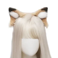 Konstgjord päls lejon katt räv varg lurvig svans och klämma öron för Halloween KLB><noscript><img width=