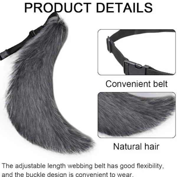 Konstgjord Päls Stor Svans Räv Katt Hund Varghals Set Halloween> Tillbehör