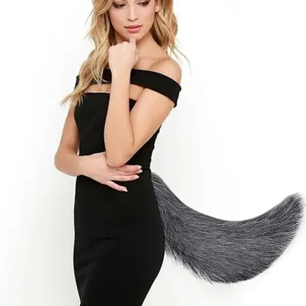 Konstgjord Päls Stor Svans Räv Katt Hund Varghals Set Halloween> Tillbehör