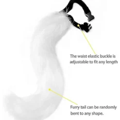 Konstgjord Pälsräv Svans Katt Varulv Cosplay Kostym Set Plysch Mask Fluffiga Tassar Handskar Halloween Jul><noscript><img width=