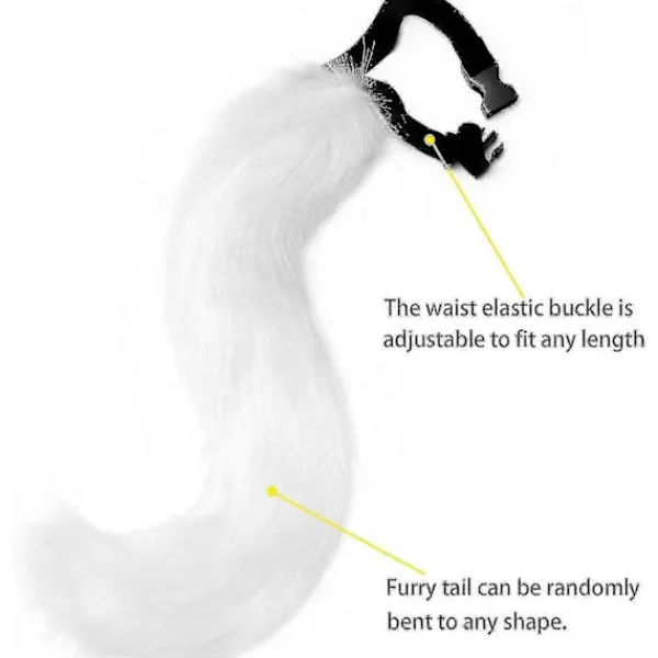 Konstgjord Pälsräv Svans Katt Varulv Cosplay Kostym Set Plysch Mask Fluffiga Tassar Handskar Halloween Jul> Dräkter