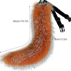 Konstgjord Pälsräv Svans Katt Varulv Cosplay Kostym Set Plysch Mask Fluffiga Tassar Handskar Halloween Jul -FÄRG: Vit><noscript><img width=