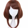 Kort brun bob peruk med lugg Cosplay Anime Makeup för min han> Peruker