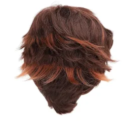 Kort brun syntetisk peruk för män för cosplay><noscript><img width=
