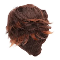 Kort brun syntetisk peruk för män för cosplay><noscript><img width=