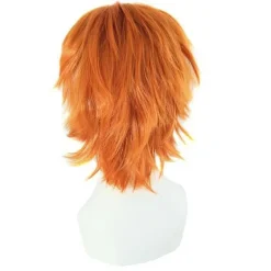 Kort orange peruk för män, festklänning, allsmäktig kostym, cosplay-peruker 2025:e> Peruker