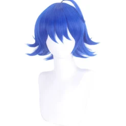 GeekAtmosphere Kort vågig mörkröd peruk Anime Tanjirou peruk Halloween kostymfest Cosplay peruk-BLÅ><noscript><img width=