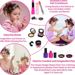 Kosmetisk lekset Med Läppstift Nagelfärg Ögonskuggor Och Smink Borstar><noscript><img width=