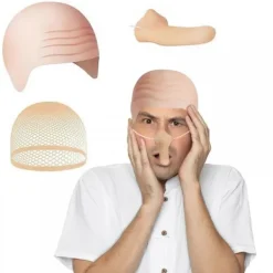 Vett Kostymtillbehör Flintskallig Hatt Set Svart Grå Randig Halsduk Falsk Näsa Flintskalliga Mössor Halloween Kostymtillbehör Kompatibla med Man Svart><noscript><img width=