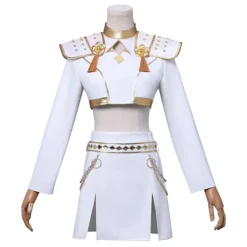 K-Pop Demon Hunter Cosplay Kostym | Zoe Vit Outfit Komplett Set*Zoe Peruk*En storlek One size><noscript><img width=