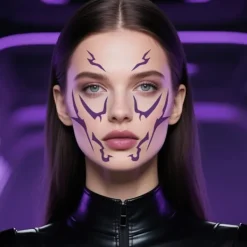 Kpop Demon Hunter Girl Group Tatuering Klistermärke Cosplay Blixt Demon Hunter Smink Ansiktsklistermärke rumi> Smink