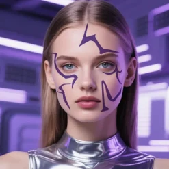 Kpop Demon Hunter Girl Group Tatuering Klistermärke Cosplay Blixt Demon Hunter Smink Ansikts Klistermärke Roll><noscript><img width=