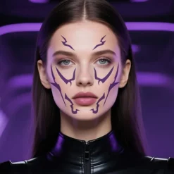 Kpop Demon Hunter Girl Group Tatuering Klistermärke Cosplay Flash Demon Hunter Smink Ansikts Klistermärke Roll> Smink