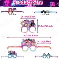 KPOP DEMON HUNTER party pappersglasögon dekoration party fotoglasögon atmosfär rekvisita Photo Glasses 12-Pack - Type B><noscript><img width=