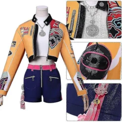 K-pop Demon Hunter Rumi Cosplay Kostymset - Maskerad för kvinnor, Halloweenfestdräkter 120 delar Barn Rumi med peruk-WELLNGS Rumi With Wig><noscript><img width=