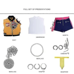 K-pop Demon Hunter Rumi Cosplay Kostymset - Maskerad för kvinnor, Halloweenfestdräkter 120 delar Barn Rumi med peruk-WELLNGS Rumi With Wig><noscript><img width=