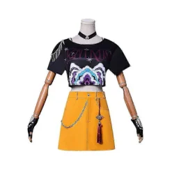 KPop Demon Hunters Cosplay Kostymset Rumi Zoey Halloweenfest Maskerad Kompatibel med Kvinnor .j XL> Dräkter