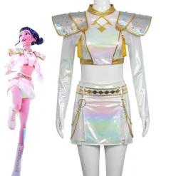 KPop Demon Hunters Cosplay Kostymset Vit Rumi Mira Halloweenfest Maskeradklänning för Kvinnor _b A 150> Dräkter