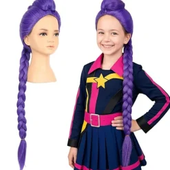 EURL K-Pop Demon Hunters Kostym Sten Peruk Mira Zoe Realistisk Anime Cosplay Lila Sten> Peruker