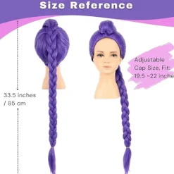 K-Pop Demon Hunters Kostym Sten Peruk Mira Zoe Realistisk Anime Cosplay Lila Sten-FM-><noscript><img width=