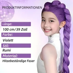 K-Pop Demon Hunters Kostym Sten Peruk Mira Zoe Realistisk Anime Cosplay Lila Sten Purple Rumi><noscript><img width=