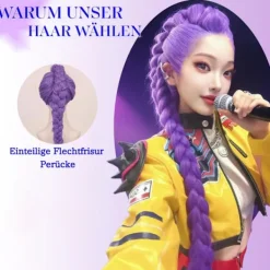 K-Pop Demon Hunters Kostym Sten Peruk Mira Zoe Realistisk Anime Cosplay Lila Sten Purple Rumi><noscript><img width=