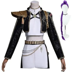 KPop Demon Hunters Rumi Cosplay Kostymset Halloweenfest Maskerad för Kvinnor Svart-WELLNGS M Adults> Dräkter