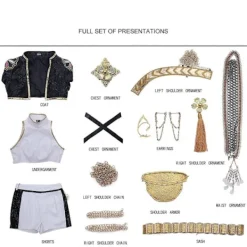 KPop Demon Hunters Rumi Cosplay Kostymset Halloweenfest Maskerad för Kvinnor Svart-WELLNGS M Adults><noscript><img width=