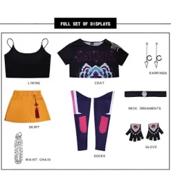 KPop Demon Hunters Rumi Mira Zoey Cosplay Kostymset - Maskeradklänning för kvinnor _d Mira Med Peruk{FY} 130 Kids><noscript><img width=