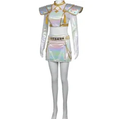 Kpop Demon Hunters Cosplay Kostymset Vit Halloweenfest Fancy Dress Outfit för Kvinnor Tonåringar Anime Fans 140><noscript><img width=