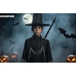 Kpop demonjägare Cosplay kostym för pojkar, Kpop Hunters skurk Saja Jinu outfit med kappa, demon, Saja, halloween 30cm><noscript><img width=